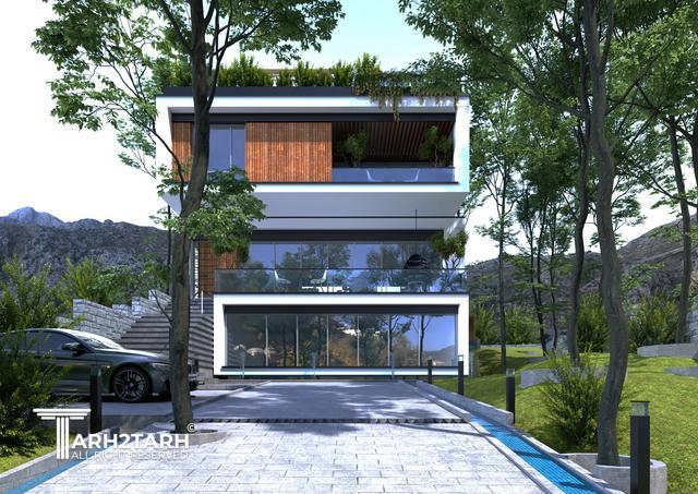 طراحی پلان و نما ویلای میگون