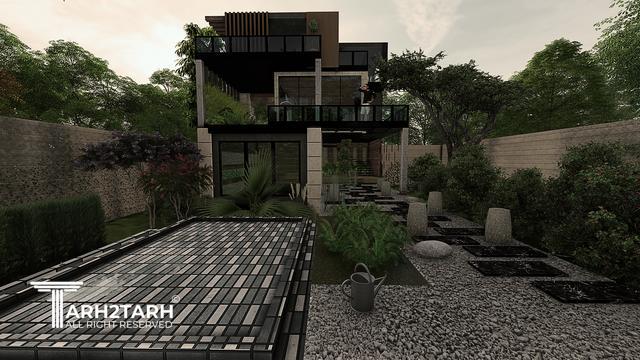 طراحی پلان و نما ویلای میگون