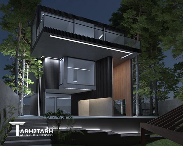 طراحی پلان و نما ویلای میگون