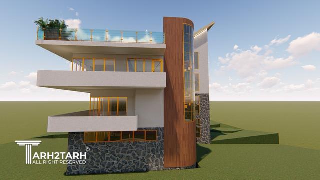 طراحی پلان و نما ویلای میگون