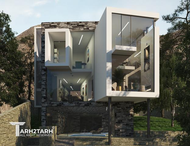 طراحی پلان و نما ویلای میگون