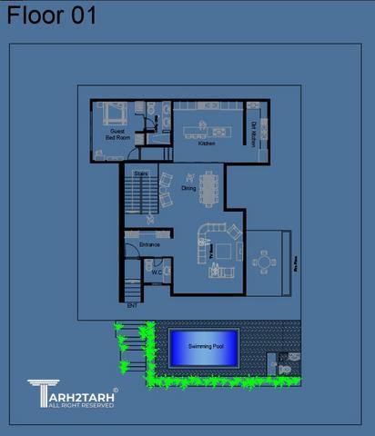 طراحی پلان و نما ویلای میگون
