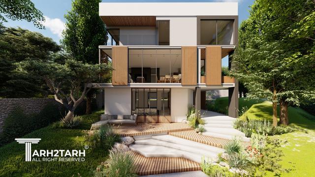 طراحی پلان و نما ویلای میگون