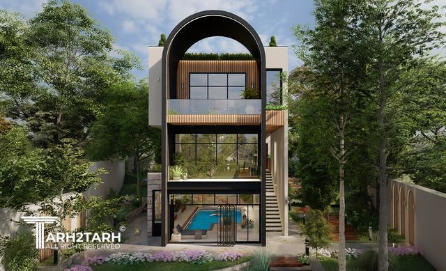 طراحی پلان و نما ویلای میگون